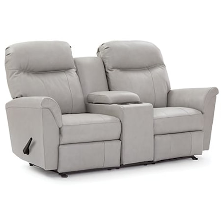 Casual Manual Space Saver Loveseat with Storage Console