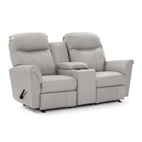 Casual Manual Space Saver Loveseat with Storage Console