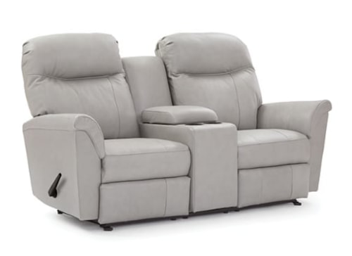 Casual Manual Space Saver Loveseat with Storage Console