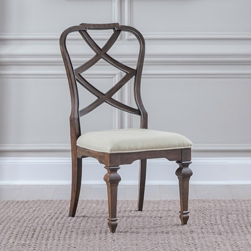 Traditional Wood Back Side Chair with Nylon Floor Glides