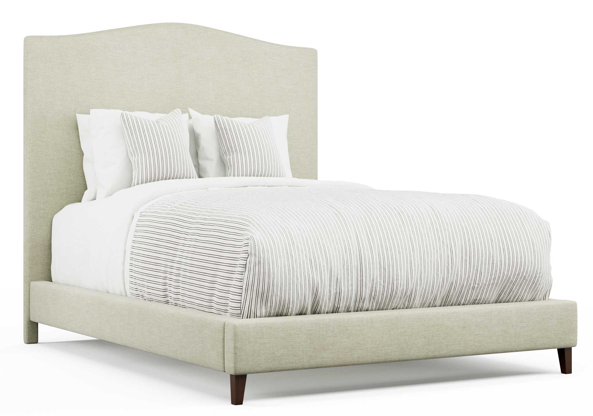 Queen Fully Uph Fabric Bed w/ Low Ftbd