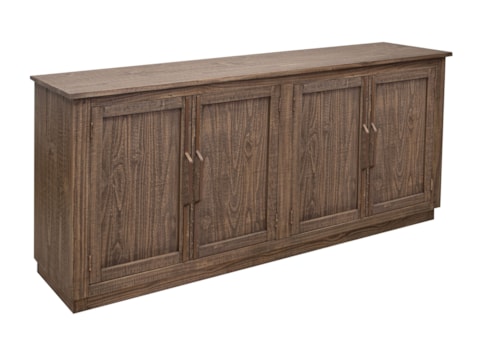 Transitional 4-Door Storage Console with Fixed Shelf