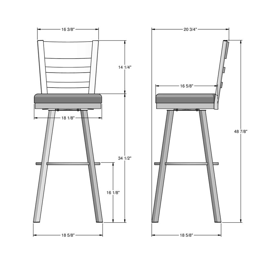 Amisco Owen Upholstered Spectator Height Swivel Stool