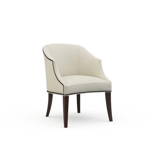 Transitional Accent Chair with Barrel Back