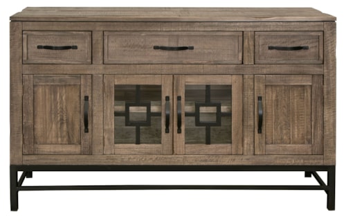 Rustic 4-Door Console Table
