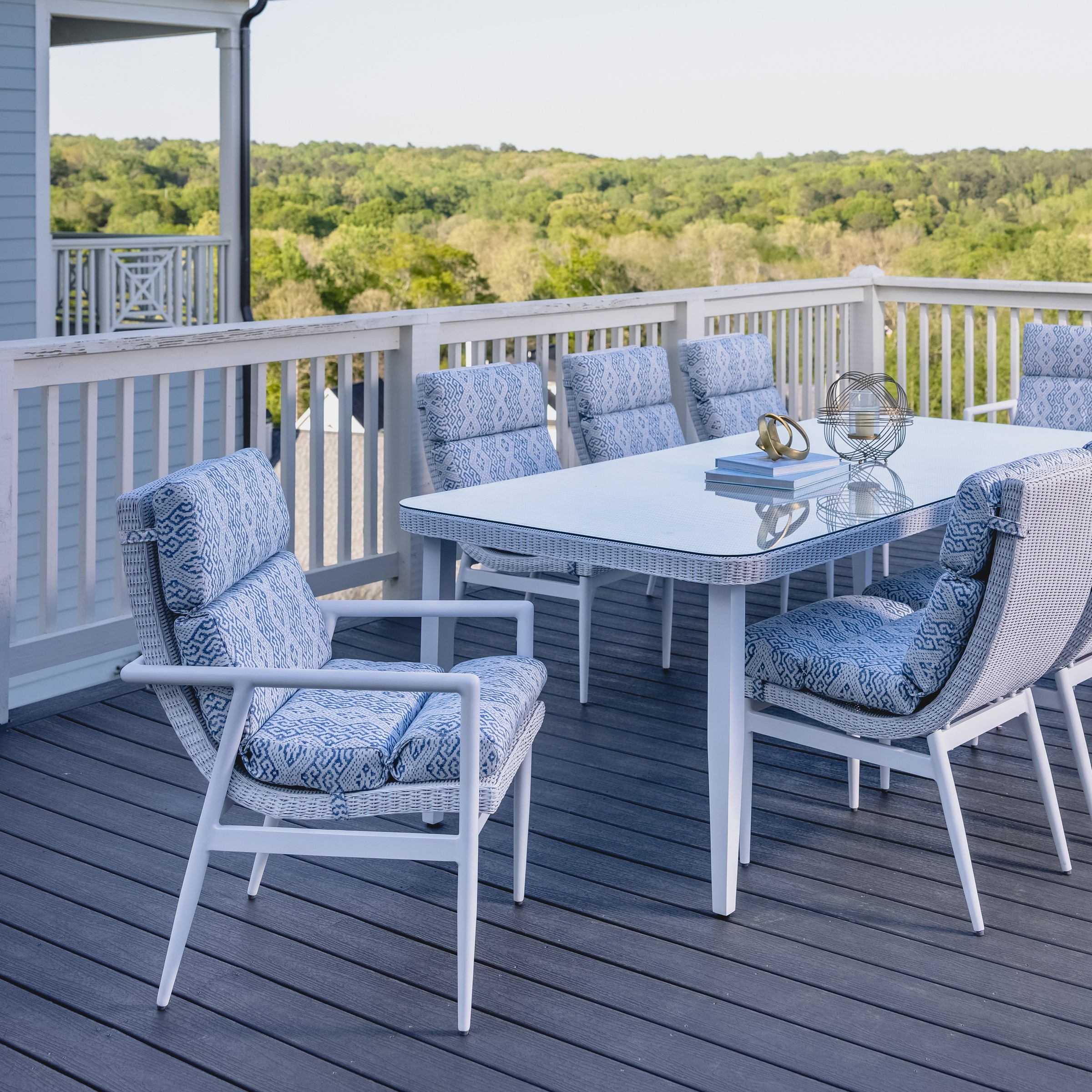 Cushioned Wicker-Seat Dining Armchair