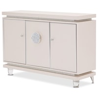 Glam Upholstered Sideboard with Silverware Caddy