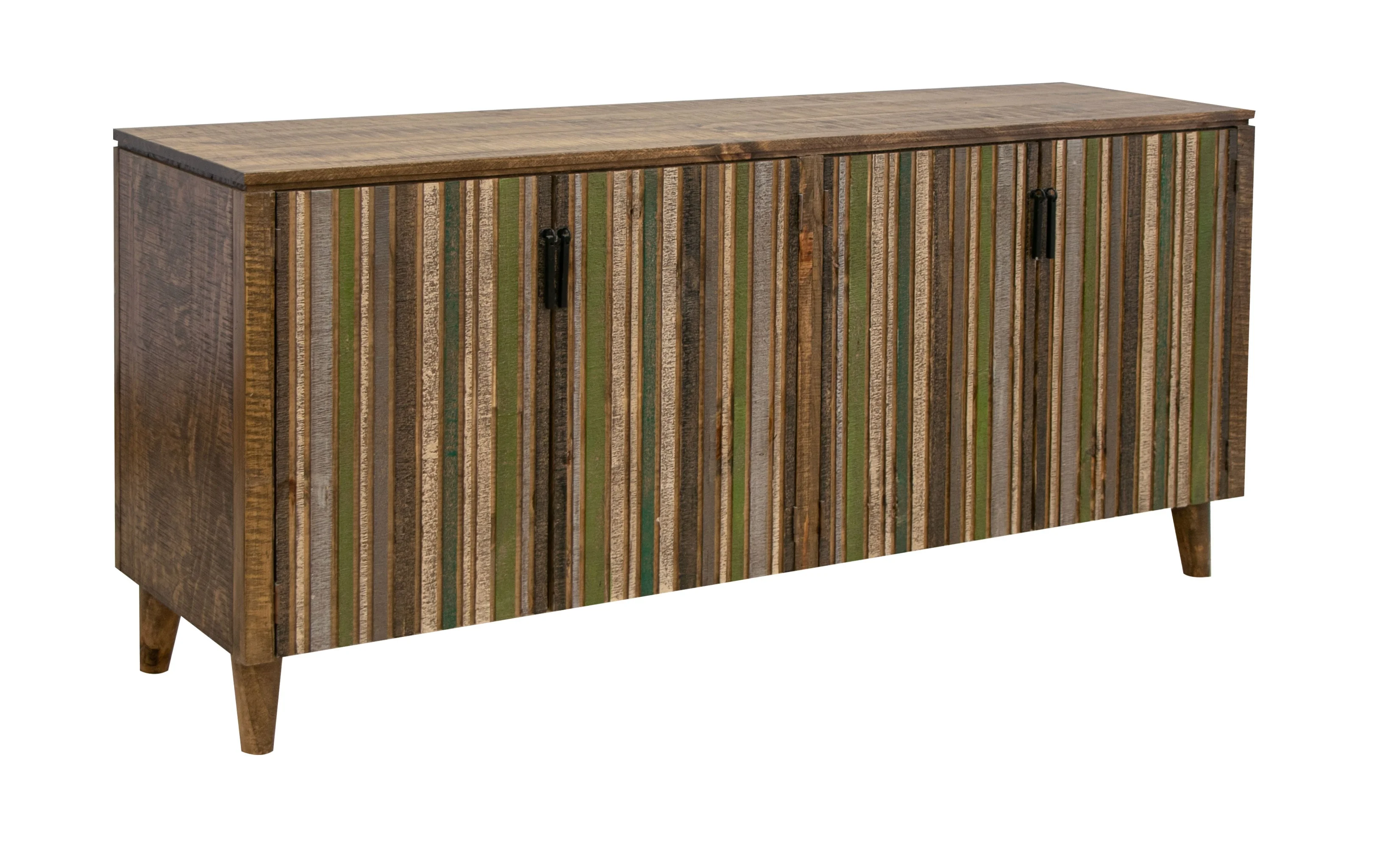 Multucolor Console International Furniture Direct Tiza IFD1981CNSGN Rustic 4-Door Console ...