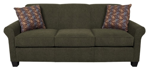 Transitional Queen Sleeper Sofa with Accent Pillows