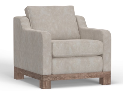 Contemporary Armchair with Sloped Arms