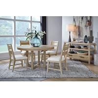 Contemporary 5-Piece Dining Set with Upholstered Side Chairs