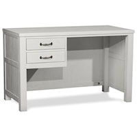 Youth 2 Drawer Shell Desk with Driftwood Finish and Dark Metal Drawer Pulls