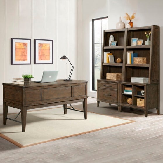 Intercon Preston PNHO5830WDWVOC Transitional Pedestal Desk