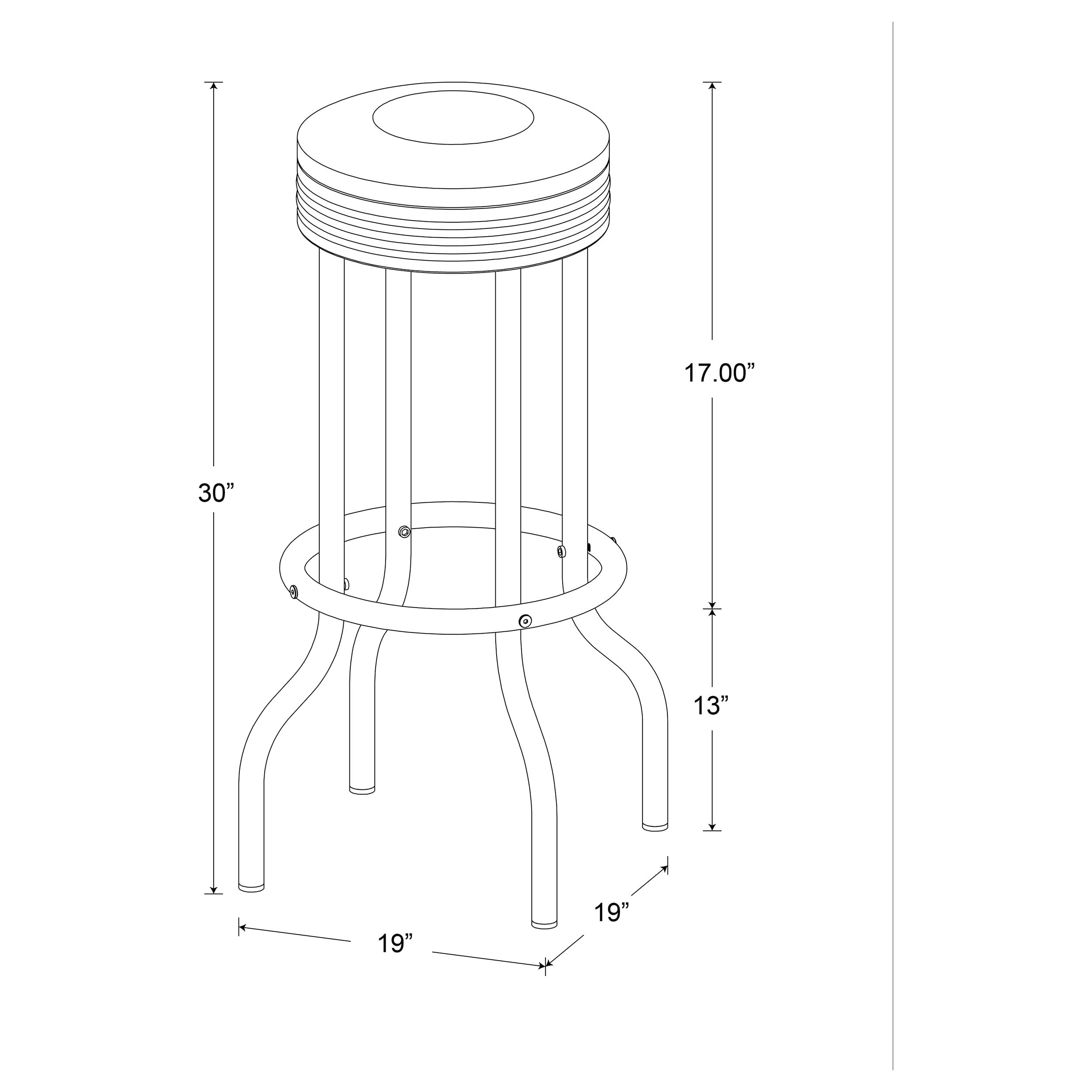 Swivel Bar Stool Red