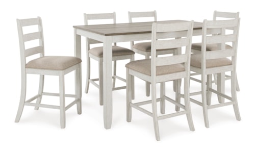 Counter Height Dining Table and Bar Stools (Set of 7)