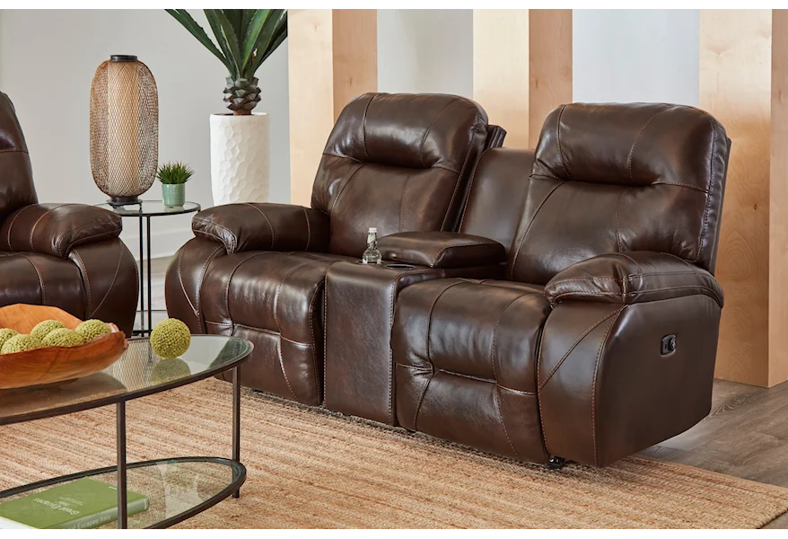 Arial Power Tilt Headrest Rocker Console Loveseat by Best Home Furnishings at Arwood's Furniture