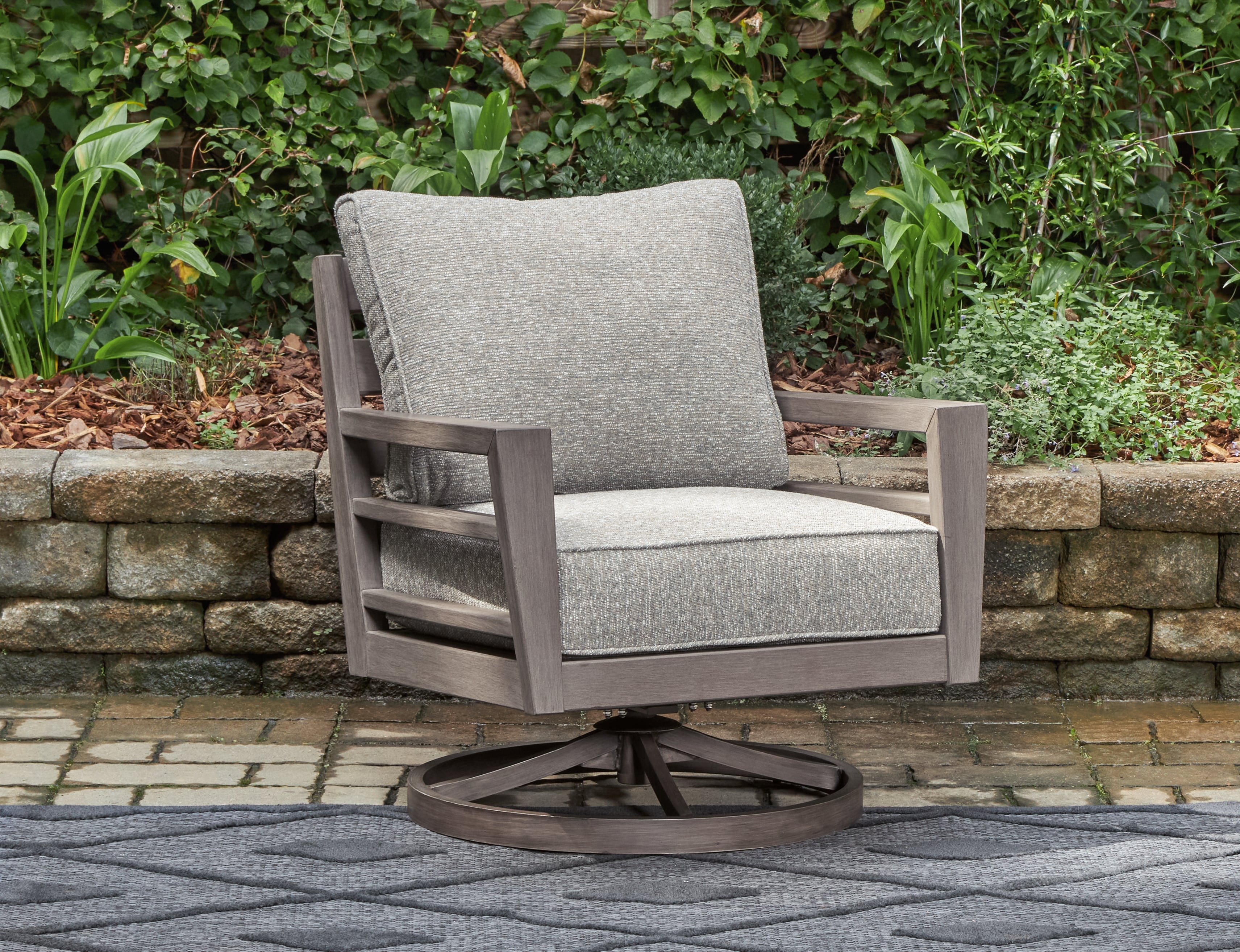 Outdoor Swivel Lounge With Cushion