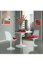 Modway Lippa White 36" Round Top Dining Table