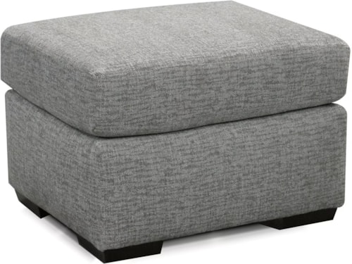 Transitional Ottoman with Block Legs