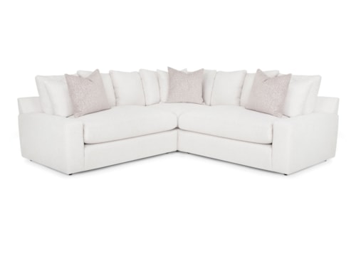 Contemporary 3-Piece Sectional Sofa with Loose Pillows
