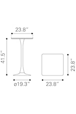 Zuo Valleta Collection Transitional Bar Table