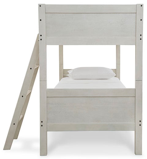 Signature Design by Ashley Robbinsdale ASHB74259 Casual Twin over Twin Bunk Bed with Ladder