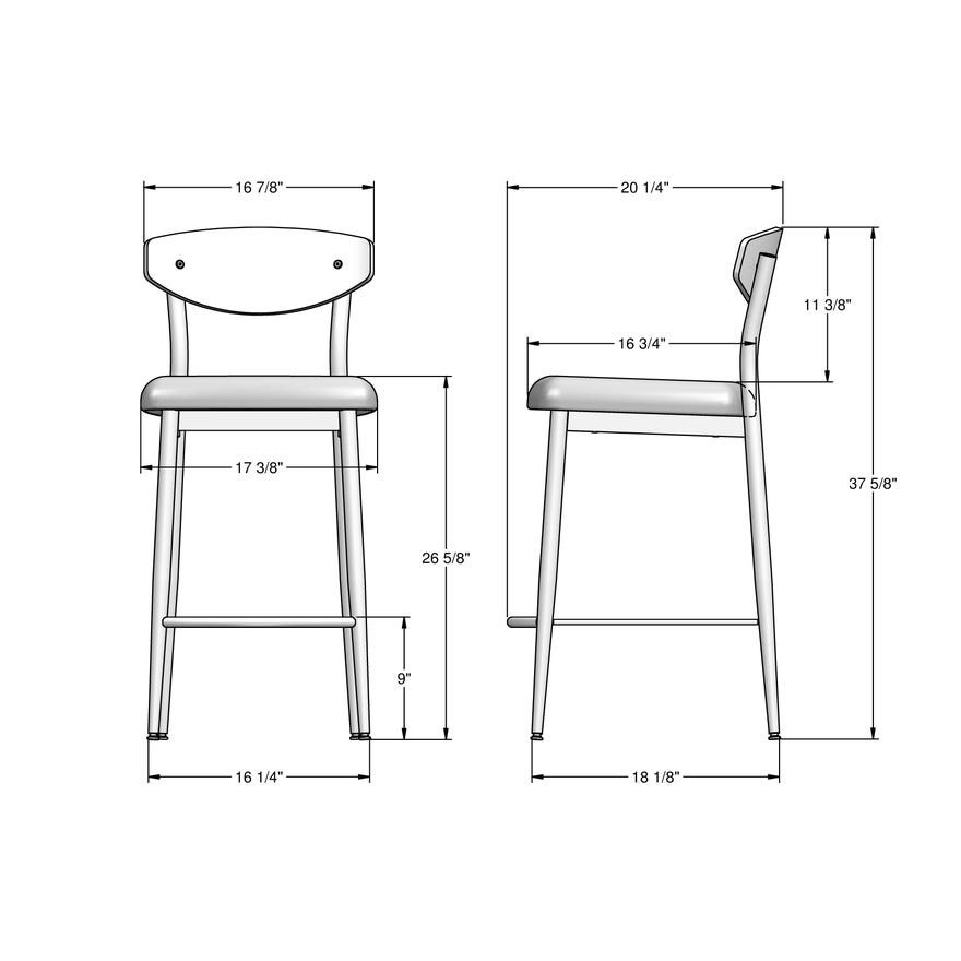 Amisco Hint Open Back Counter Height Stool
