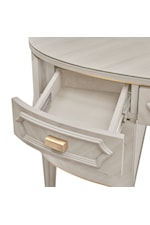 Michael Amini St. Charles Transitional 5-Drawer Vanity Desk with Velvet Lined Drawers