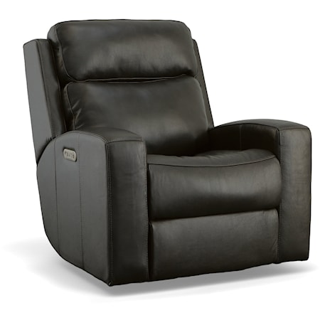 Contemporary Power Gliding Recliner with Power Headrest and USB Port