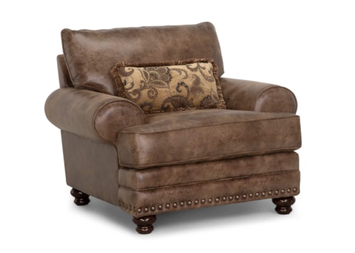 Traditional Chair & a Half with Nail-Hrad Trim