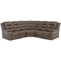 Leighton Casual 5-Piece Power Reclining Sectional Sofa with Power Headrest and Lumbar