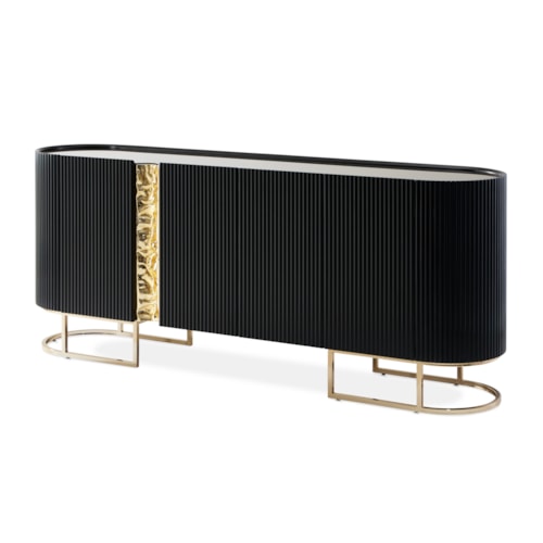 Glam Oval Console Table with Glass Top
