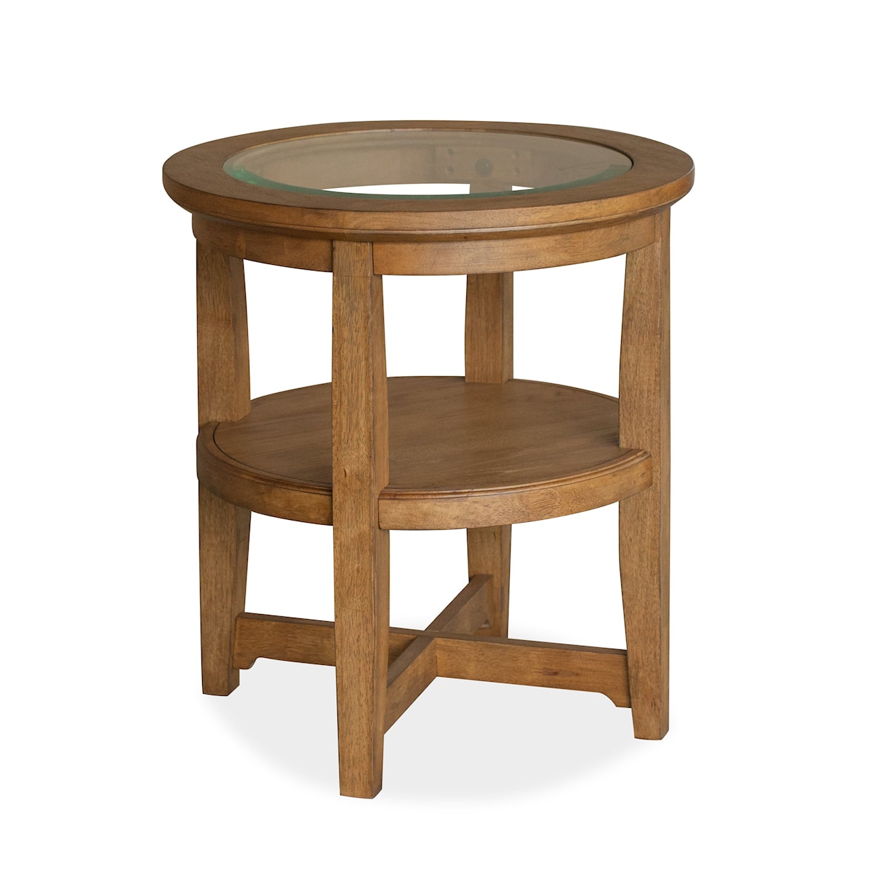 Magnussen Home Durant Occasional Tables Round Shelf End Table