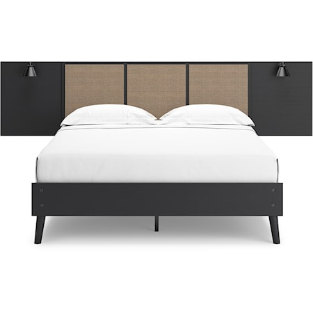 Contemporary Queen Panel Platform Bed with 2 Extensions