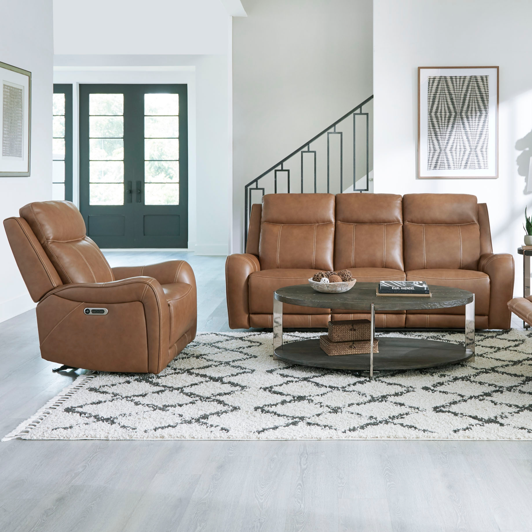 Power Reclining Sofa and Recliner Set