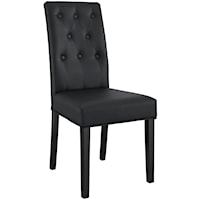 Dining Vinyl Side Chair with Button Tufting