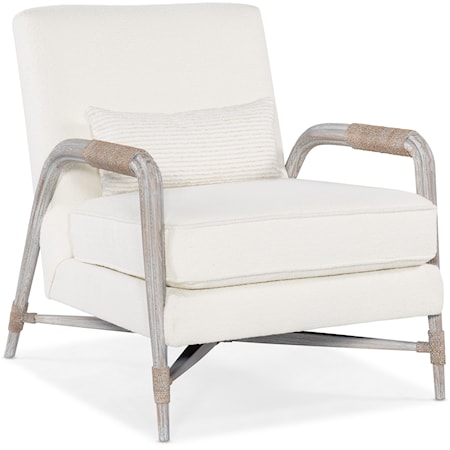 Coastal Lounge Chair with Kidney Pillow 