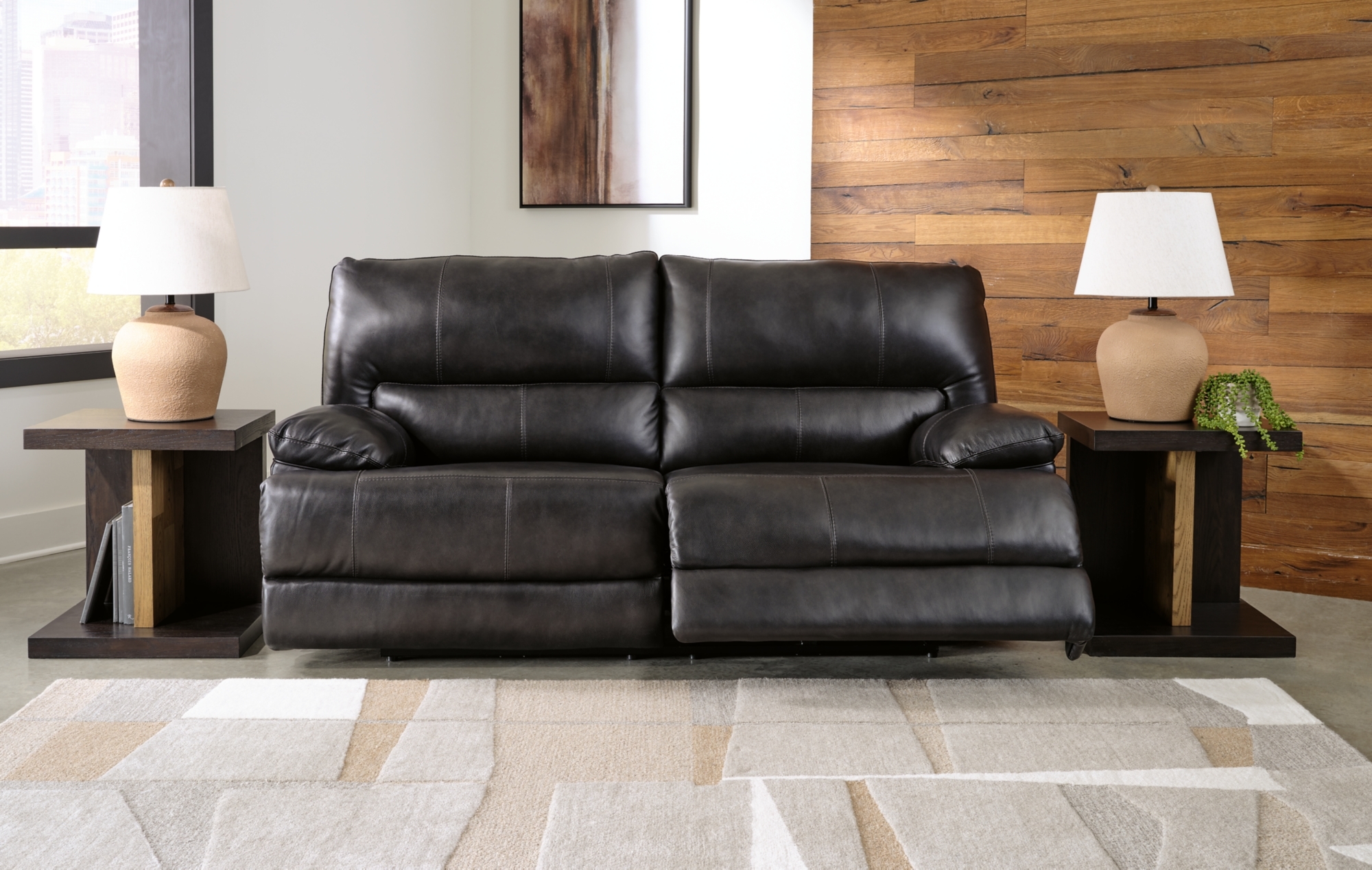 Signature Design by Ashley Mountainous 2-Seat Pwr Reclining Sofa w/ Adj Hdrests