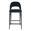 Moe's Home Collection Roger Roger Counter Stool Teal Velvet