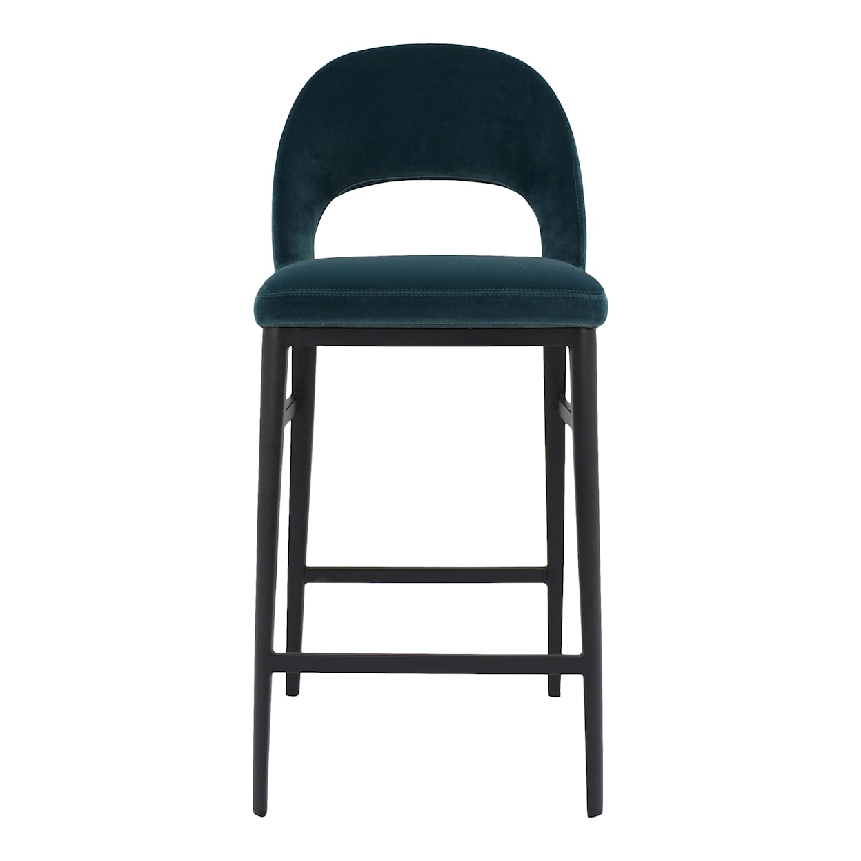 Moe's Home Collection Roger Roger Counter Stool Teal Velvet