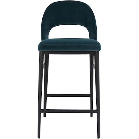 Roger Counter Stool Teal Velvet