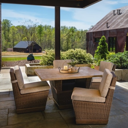 5-pc. Pedestal Wicker Dining Set