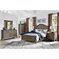 Transitional Farmhouse 4-Piece King Bedroom Set 