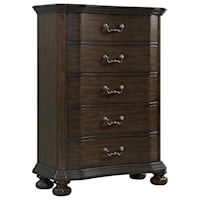 Traditional 5-Drawer Chest with Felt-Lined Drawer