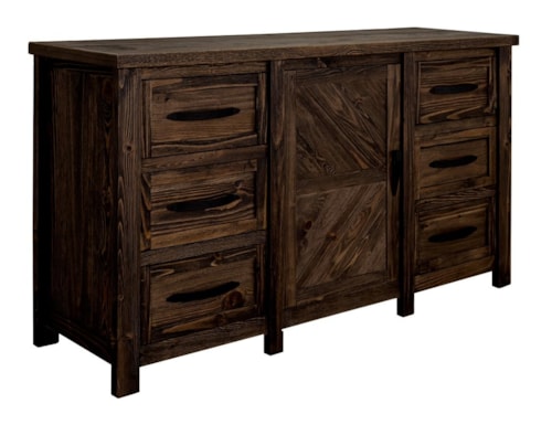 Farmhouse 6-Drawer Dresser with Microfiber-Lined Top Drawer