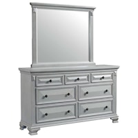 Traditional Dresser and Mirror Set