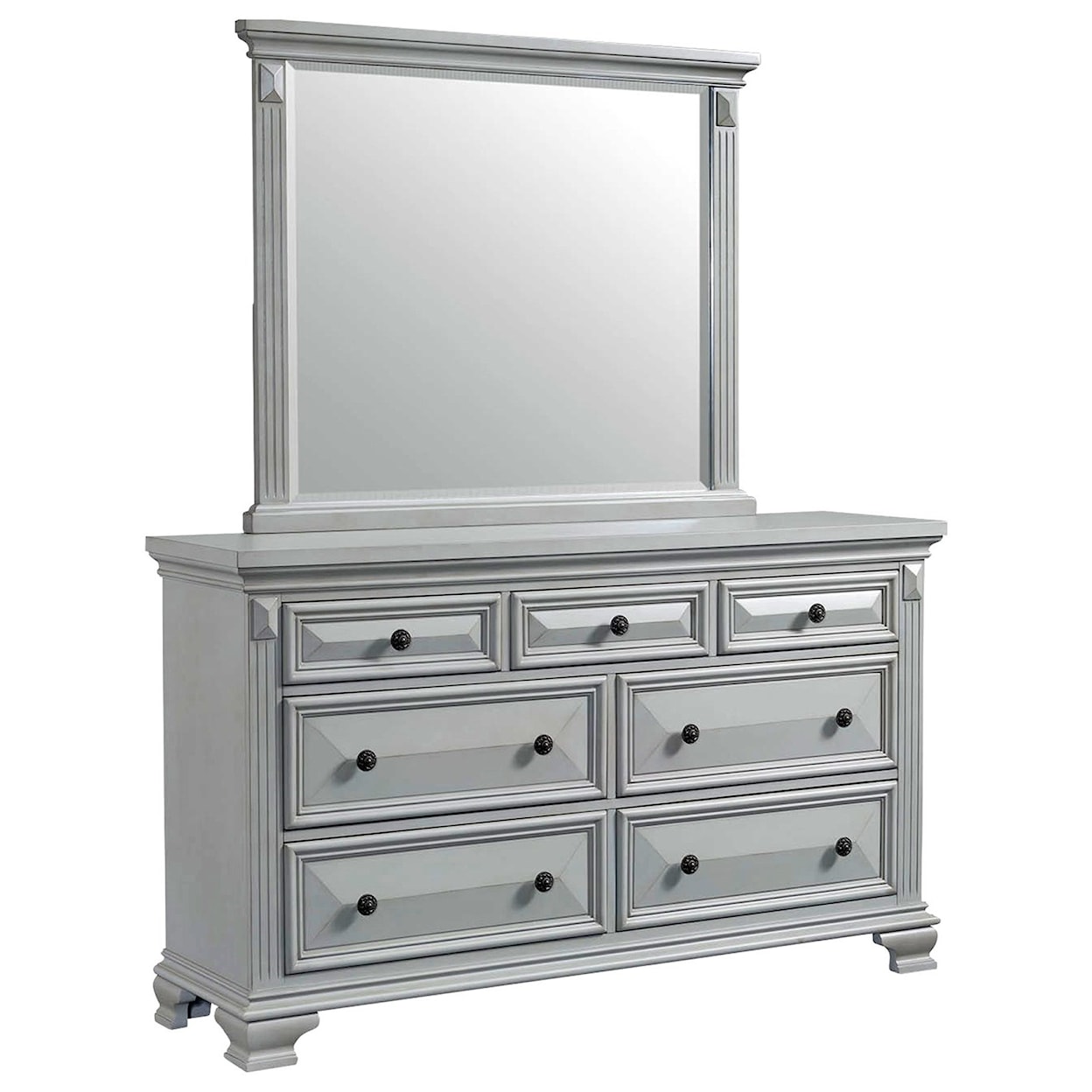 Elements International Calloway Dresser and Mirror Set