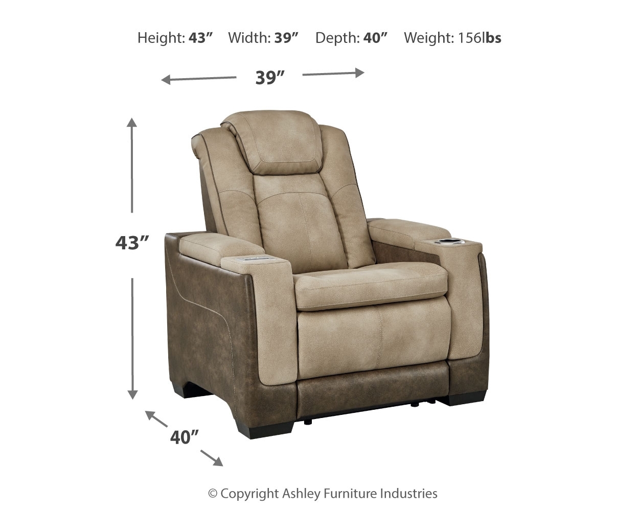 Signature Design Next-Gen DuraPella Pwr Recliner/Adj Headrest
