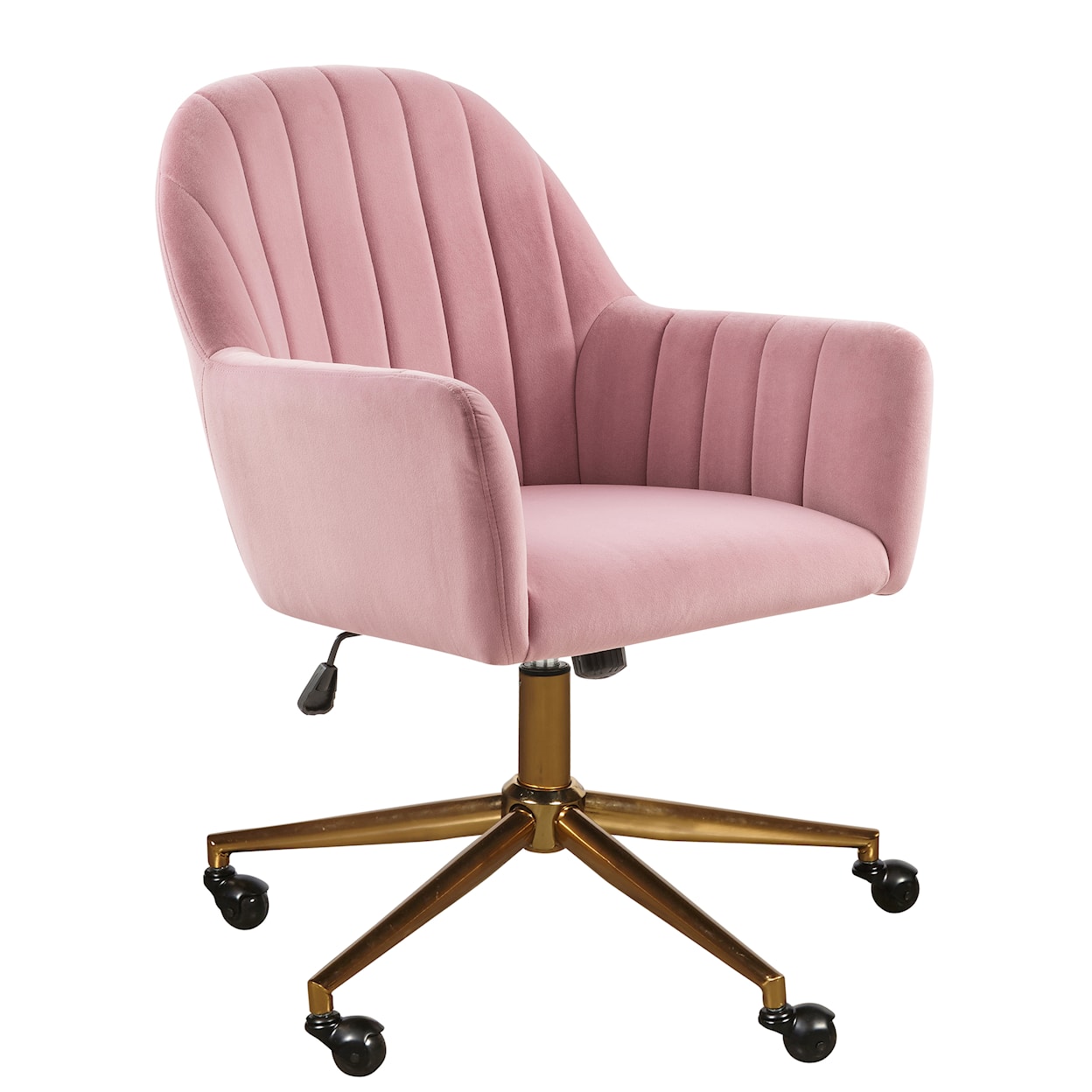 Accentrics Home Home Office Blush Channeled Back Office Chair