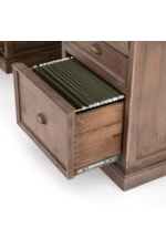 Four Hands Lifestyle Transitional Double Pedestal Large Desk with Inlaid Leather Top